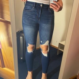American Eagle Size 6 Short Ripped High Rise Jeggings